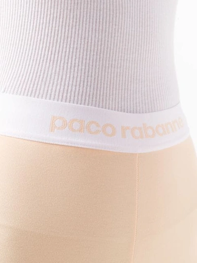 Shop Paco Rabanne Fitted Leggings In Neutrals