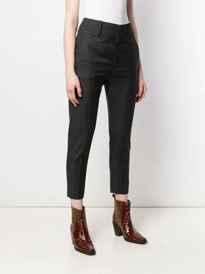 Shop Isabel Marant Étoile Cropped Tapered Trousers In Grey