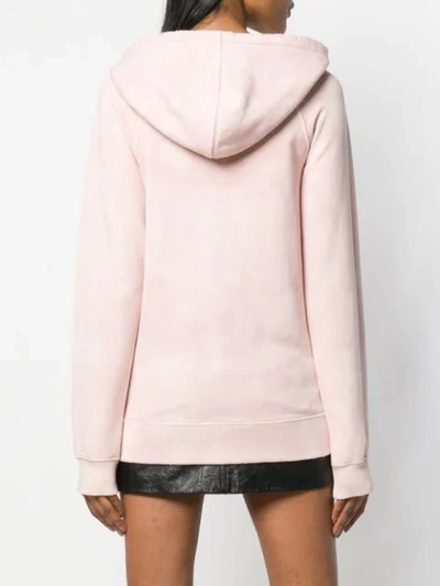 Shop Saint Laurent Logo Print Hoodie In Pink