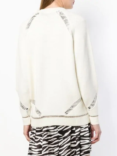 Shop See By Chloé Knit Distressed Jumper In White