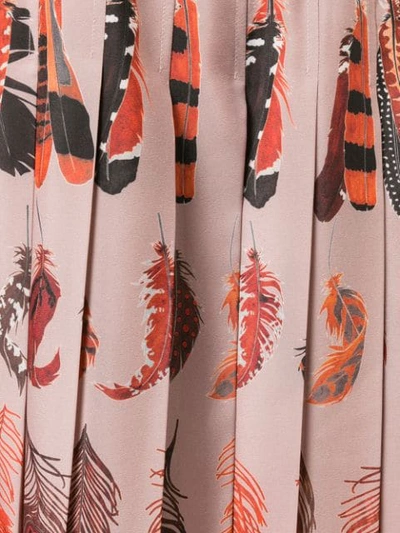 Shop Altuzarra Feather Print Skirt - Neutrals