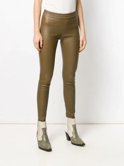 Shop Drome Textured Skinny Trousers In Neutrals