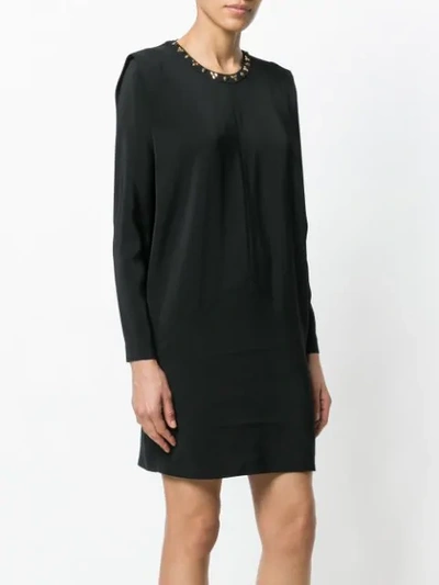 Shop Just Cavalli Embellished Trim Dress - Black