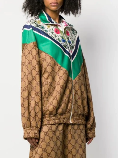 Shop Gucci Gg Technical Jersey Sweatshirt In Neutrals