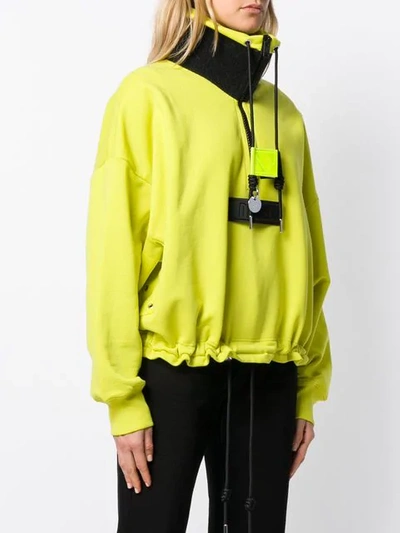 Shop Diesel Logo Half-zip Sweatshirt In Yellow