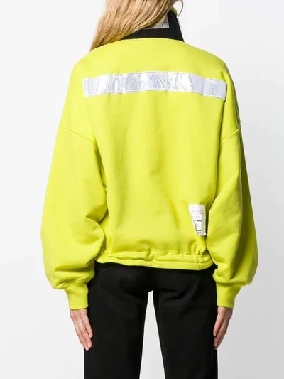 Shop Diesel Logo Half-zip Sweatshirt In Yellow
