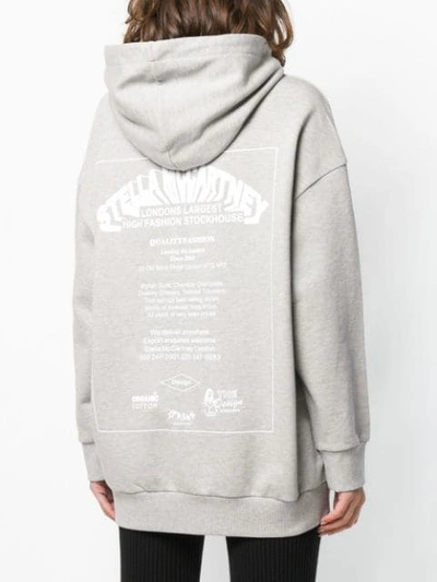 Shop Stella Mccartney Logo Drawstring Hoodie In Grey