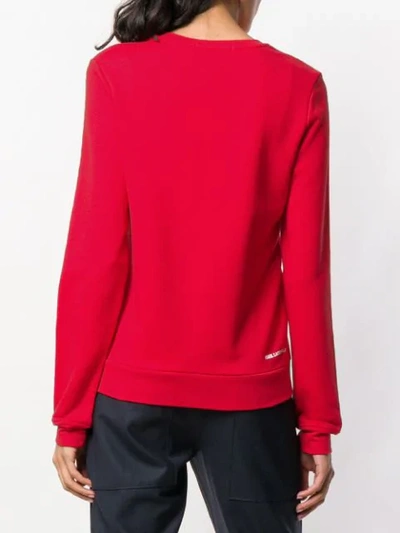 Shop Karl Lagerfeld Ikonik & Logo Sweatshirt In Red