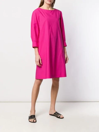 Shop Odeeh Cropped Sleeve Dress In Pink