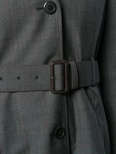 Shop Prada Mantel Mit Gürtel - Grau In Grey