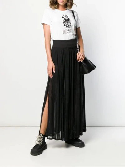 Shop Diesel Pleated Skirt In Black