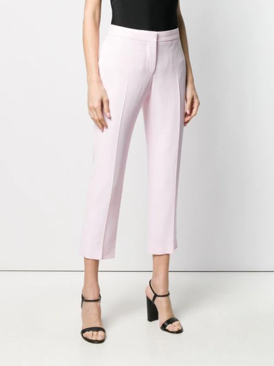 Shop Alexander Mcqueen Tailored Cropped Trousers In Pink