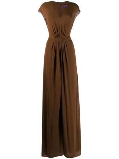 Shop Ralph Lauren Flared Jumpsuit In Brown