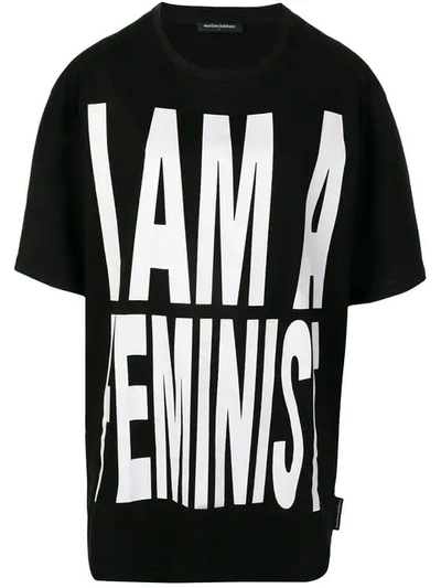 Shop Marlies Dekkers I Am A Feminist Oversized T-shirt Black