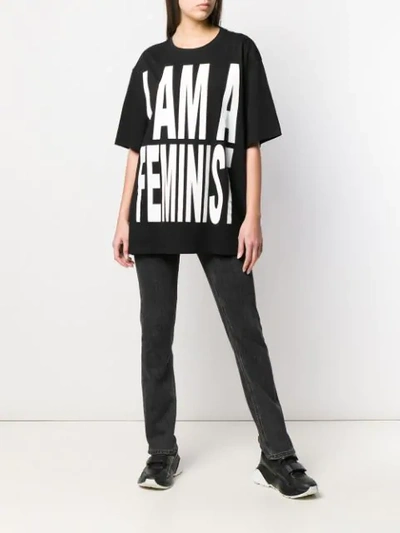Shop Marlies Dekkers I Am A Feminist Oversized T-shirt Black