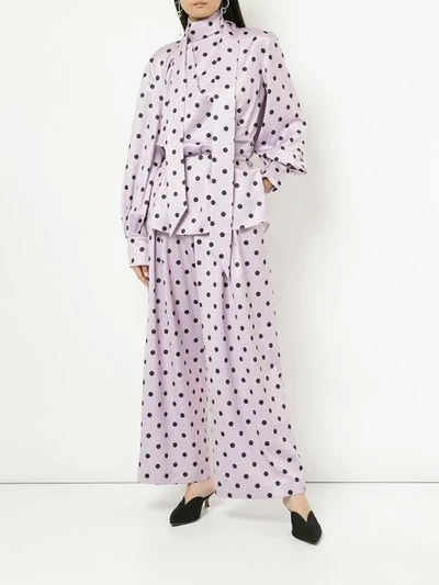 Shop Layeur Printed Palazzo Trousers In Pink