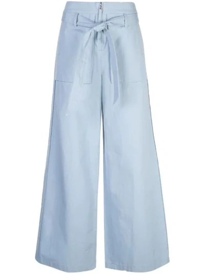 Shop Opening Ceremony Wide-leg Cargo Trousers In Blue