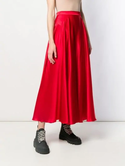 Shop Msgm High Waisted Skirt In 18 Rosso