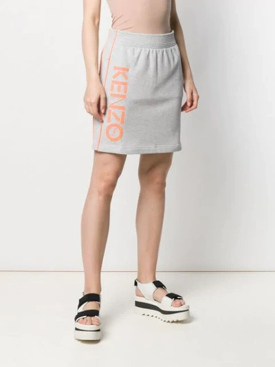 Shop Kenzo A-line Sports Skirt In Grey