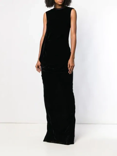 Shop Rick Owens Long Sleeveless Gown In Black