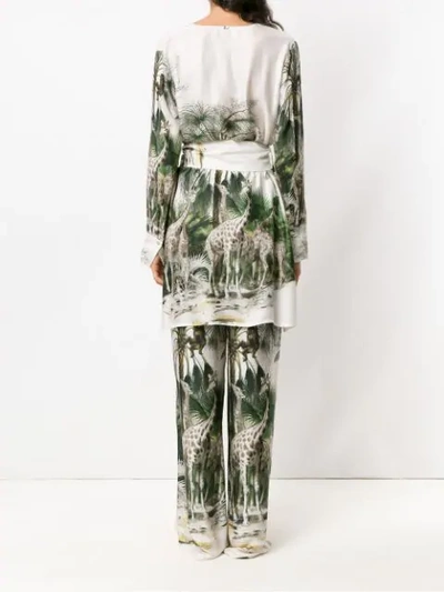 Shop Adriana Degreas Silk Pyjama Set In Green
