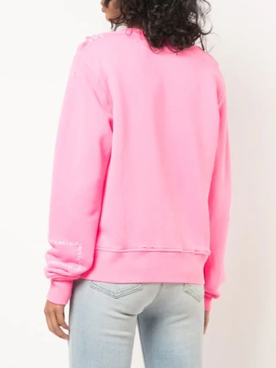 Shop Amiri Leopard Detail Sweatshirt In Pink