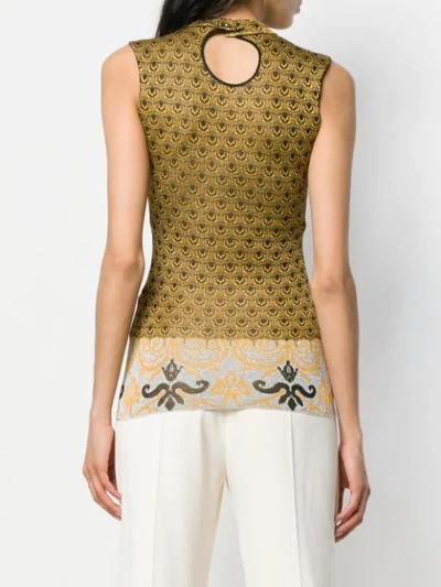 Shop Rabanne Sleeveless Knitted Top In M007 Black Multicolor