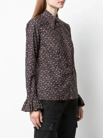 Shop Michael Kors Floral Print Shirt In Black