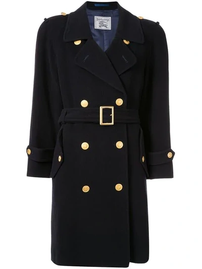 Pre-owned Burberry Button-embellished Trench - Black