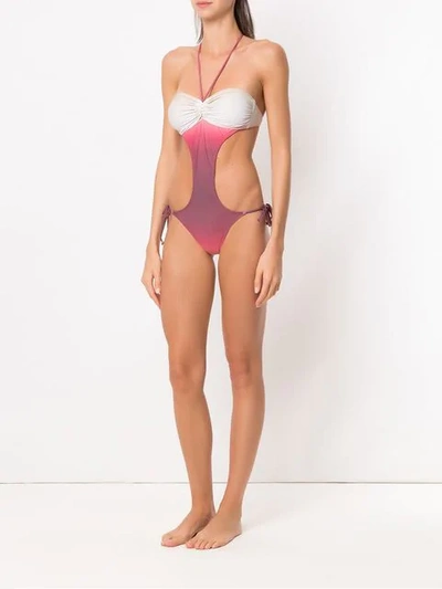Shop Amir Slama Swimsuit With Tonal Gradient Effect In Red