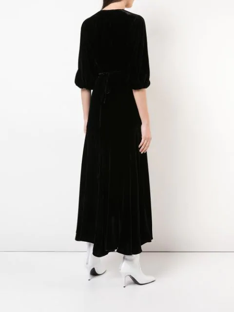 ganni black velvet dress