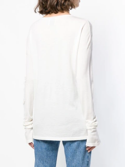 Shop Barrie Round Neck Pullover Jumper In White