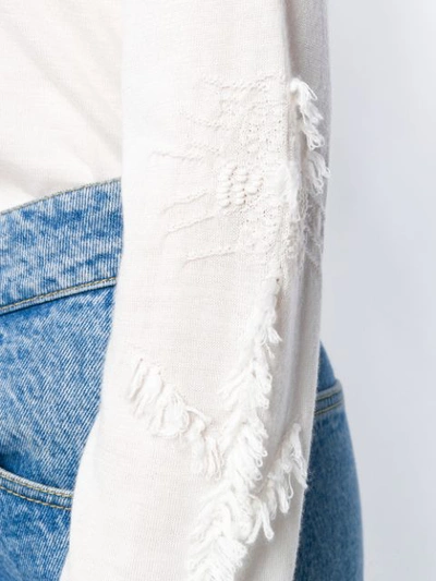 Shop Barrie Round Neck Pullover Jumper In White