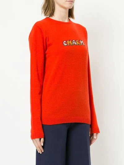 Shop Bella Freud Charm Print Sweater In Red