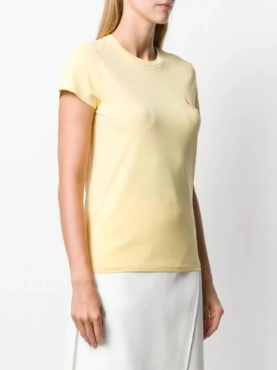 Shop Polo Ralph Lauren Logo Embroidered T-shirt - Yellow