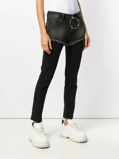 Shop Diesel Slim Babhila Jeans In Black