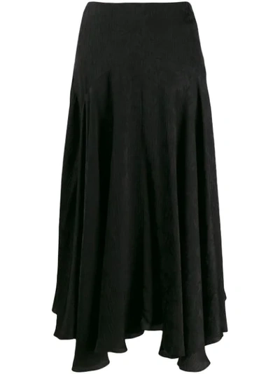 Shop Chloé Asymmetric Midi Skirt - Black