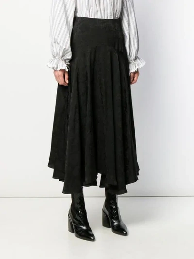 Shop Chloé Asymmetric Midi Skirt - Black