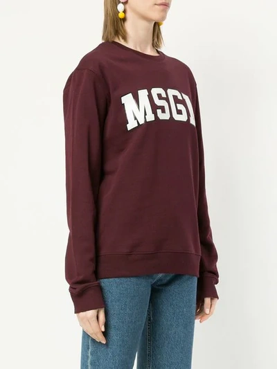 Shop Msgm Sweatshirt Mit Logo In Red
