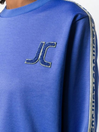 Shop Just Cavalli Embroidered Logo Sweatshirt In Blue