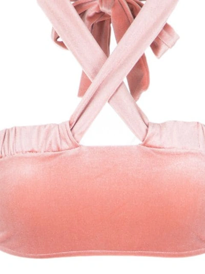 Shop Adriana Degreas Velvet Hot Pants Bikini Set In Pink