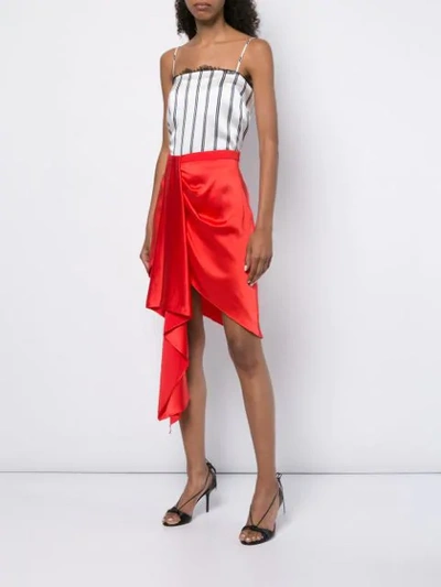 Shop Fleur Du Mal Asymmetric Draped Skirt In Red