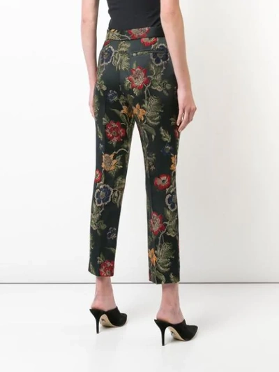 ROSETTA GETTY FLORAL EMBROIDERED TAILORED TROUSERS - 黑色