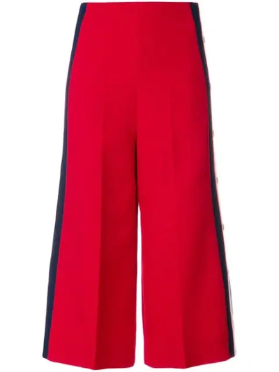 Shop Gucci Culotte Track Pants In Red