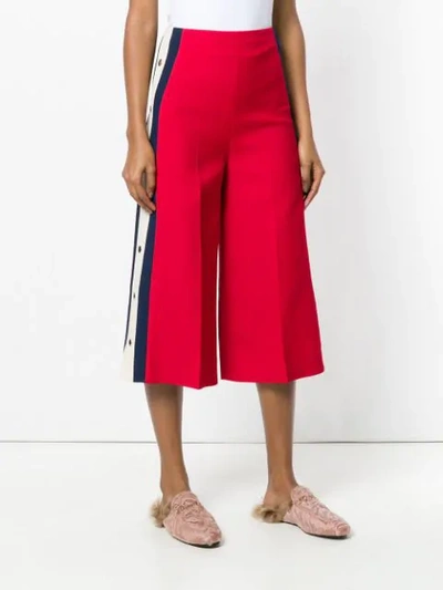 Shop Gucci Culotte Track Pants In Red