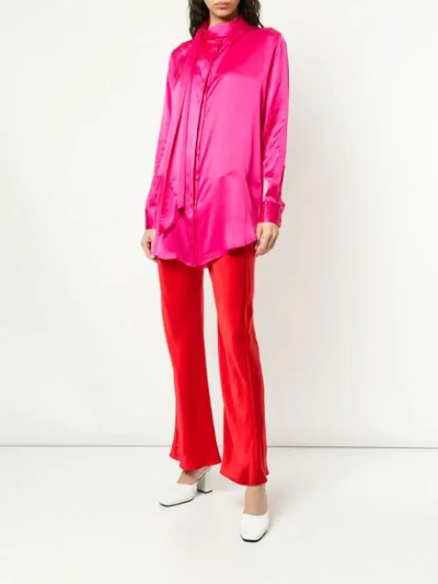 Shop Michael Lo Sordo Long Tie Neck Shirt In Pink