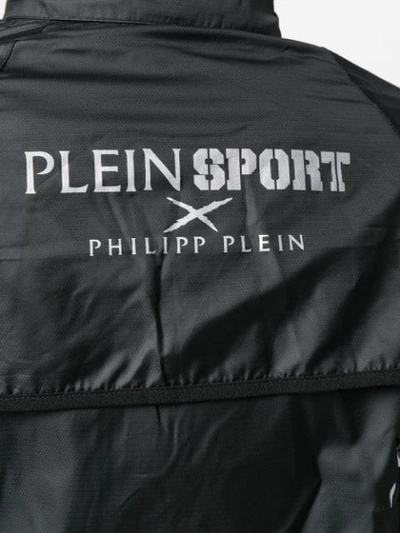 Shop Plein Sport Logo Print Windbreaker In Black
