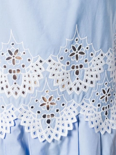 Shop Ermanno Scervino Long Embroidered Dress - Blue