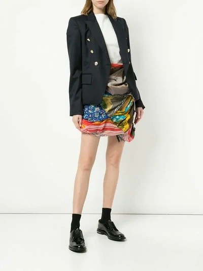Pre-owned Comme Des Garçons Recycled Scarfs Skirt In Multicolour