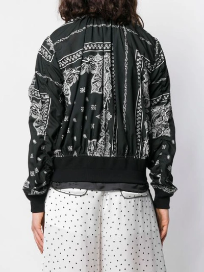 Shop Sacai Bandana Print Bomber Jacket In Black